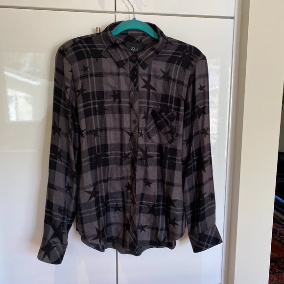 Rails Hunter Shirt Ash Twilight Stars sz M - Picture 2 of 11